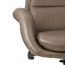 Load image into Gallery viewer, Mid-Century Modern Brownish Grey Leatherette Gaslift Adjustable Swivel Office Chair
