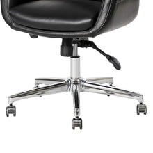 Load image into Gallery viewer, Mid-Century Modern Black Leatherette Adjustable Swivel High Back Office Chair
