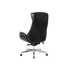 Load image into Gallery viewer, Mid-Century Modern Black Leatherette Adjustable Swivel High Back Office Chair
