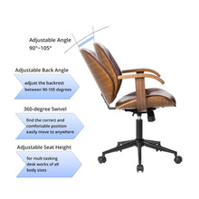 Load image into Gallery viewer, Russet PU Leather Adjustable Swivel Desk Chair/Task Chair
