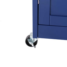 Load image into Gallery viewer, 34.25&quot;H Navy Blue Wooden Basic Kitchen Cart/Island with Solid Oak Top

