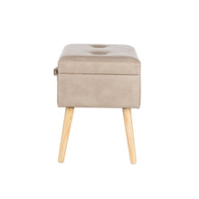 Load image into Gallery viewer, 19.69&quot;L Morandi Light Grey Leathaire Upholstered Storage Stool
