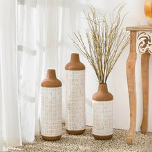 Load image into Gallery viewer, Boho/Farmhouse Decorative Table/Floor Metal Vase, Set of 3
