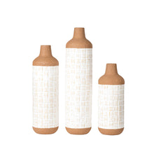 Load image into Gallery viewer, Boho/Farmhouse Decorative Table/Floor Metal Vase, Set of 3
