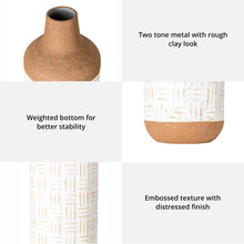 Load image into Gallery viewer, Boho/Farmhouse Decorative Table/Floor Metal Vase, Set of 3
