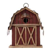 Load image into Gallery viewer, 10.25&quot;H Rustic Solid Wood Barn Birdhouse
