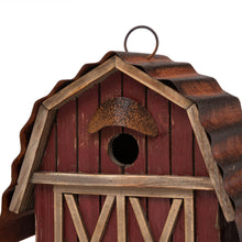Load image into Gallery viewer, 10.25&quot;H Rustic Solid Wood Barn Birdhouse
