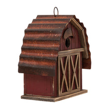 Load image into Gallery viewer, 10.25&quot;H Rustic Solid Wood Barn Birdhouse
