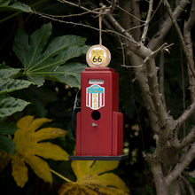 Load image into Gallery viewer, 13.75&quot;H Wood Red Gas Pump Birdhouse
