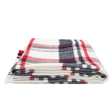 Load image into Gallery viewer, Women Oversized Red, White and Grey Scarf with with Fringes
