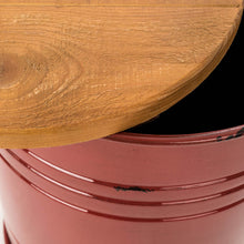 Load image into Gallery viewer, Red Metal Storage Accent Table or Stool with Solid Wood Lid, Set of 2
