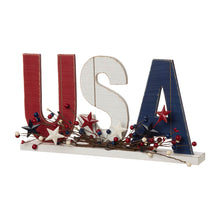 Load image into Gallery viewer, 18&quot;L Wooden Patriotic USA Table Decor
