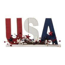 Load image into Gallery viewer, 18&quot;L Wooden Patriotic USA Table Decor

