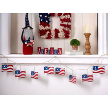 Load image into Gallery viewer, 72&quot;L Metal American Flags Garland

