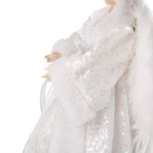 Load image into Gallery viewer, 16&quot;H Christmas Angel Tree Topper With White Faux Fur Dress
