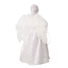 Load image into Gallery viewer, 16&quot;H Christmas Angel Tree Topper With White Faux Fur Dress
