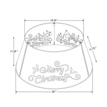Load image into Gallery viewer, 26&quot;D &quot;Merry Christmas&quot; Diecut Metal Tree Collar with Light String
