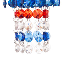 Load image into Gallery viewer, 19&quot;H Solar Lighted Hanging Décor with Red, White, Blue Acrylic Jewel Beads

