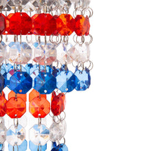 Load image into Gallery viewer, 19&quot;H Solar Lighted Hanging Décor with Red, White, Blue Acrylic Jewel Beads
