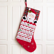 Load image into Gallery viewer, 36&quot;L Felt 3D Santa Oversized Count Down Stocking
