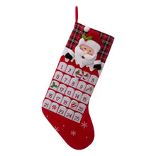 Load image into Gallery viewer, 36&quot;L Felt 3D Santa Oversized Count Down Stocking
