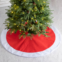 Load image into Gallery viewer, 48“D Red &amp; White Felt Christmas Tree Skirt
