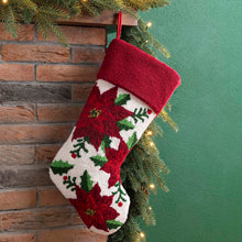 Load image into Gallery viewer, 21.00&quot;L Poinsettia Hooked Stocking
