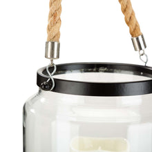 Load image into Gallery viewer, 8.5&quot;H Christmas Greenery Glass Lantern
