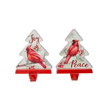 Load image into Gallery viewer, 7"H Wooden Christmas Cardinal Stocking Holders, Set of 2
