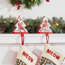 Load image into Gallery viewer, 7"H Wooden Christmas Cardinal Stocking Holders, Set of 2
