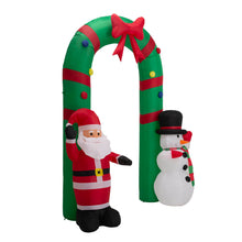 Load image into Gallery viewer, 8 ft Lighted Inflatable Santa and Snowman Gate Arch
