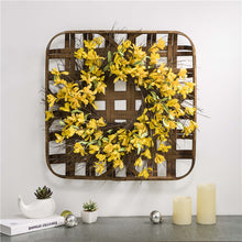Load image into Gallery viewer, 24&quot;D Artificial Winter Jasmine Wreath with 24&quot;L Bamboo Basket
