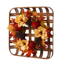 Load image into Gallery viewer, 22&quot;D Blooming Magnolia Wreath With 24&quot;L Bamboo Basket
