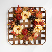Load image into Gallery viewer, 22&quot;D Blooming Magnolia Wreath With 24&quot;L Bamboo Basket
