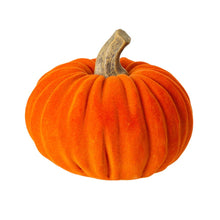 Load image into Gallery viewer, Orange Velvet/Resin Pumpkins Decor, Set of 3
