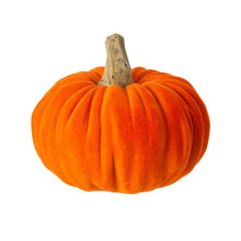 Load image into Gallery viewer, Orange Velvet/Resin Pumpkins Decor, Set of 3
