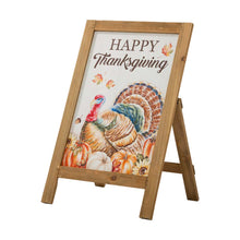 Load image into Gallery viewer, 24&quot;H Thanksgiving Wooden Turkey Easel Porch Sign
