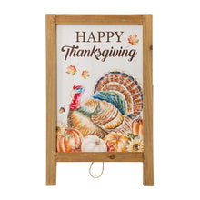 Load image into Gallery viewer, 24&quot;H Thanksgiving Wooden Turkey Easel Porch Sign
