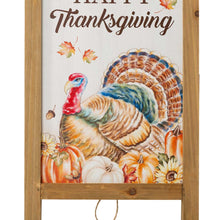 Load image into Gallery viewer, 24&quot;H Thanksgiving Wooden Turkey Easel Porch Sign
