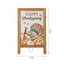 Load image into Gallery viewer, 24&quot;H Thanksgiving Wooden Turkey Easel Porch Sign
