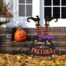 Load image into Gallery viewer, 32&quot;H Halloween Wooden  Witch Yard Stake or Standing Decor or Hanging Decor (KD, Three Function)
