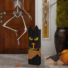 Load image into Gallery viewer, 30&quot;H Lighted Wooden Black Cat Porch Decor
