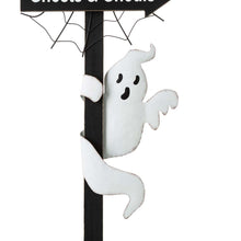 Load image into Gallery viewer, 42&quot;H Lighted Halloween Wooden Street Lamp Design Yard Stake
