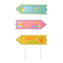 Load image into Gallery viewer, 38&quot;H Easter Metal Yard Stake or Wall Décor, Set of 3

