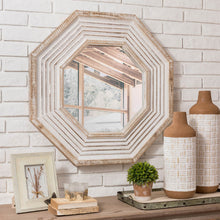 Load image into Gallery viewer, Vintage Octagonal Wooden Wall Mirror
