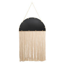 Load image into Gallery viewer, 47.25&quot;H Regency Modern/Boho Metal Semicircle Wall Mirror With Tassels Hanging Decor
