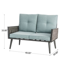 Load image into Gallery viewer, 4 Piece Outdoor Patio All-Weather Wicker Sectional
