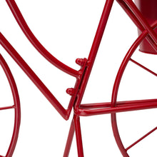 Load image into Gallery viewer, 19&quot;H Hand Painted Red Metal Bicycle Plant Stand
