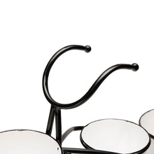 Load image into Gallery viewer, 20.5&quot;H White &amp; Black Metal Enamel Bicycle Planter Stand

