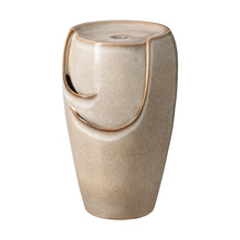 Load image into Gallery viewer, 21.25&quot;H Sand Beige Ceramic Pot Fountain with Pump and LED Light
